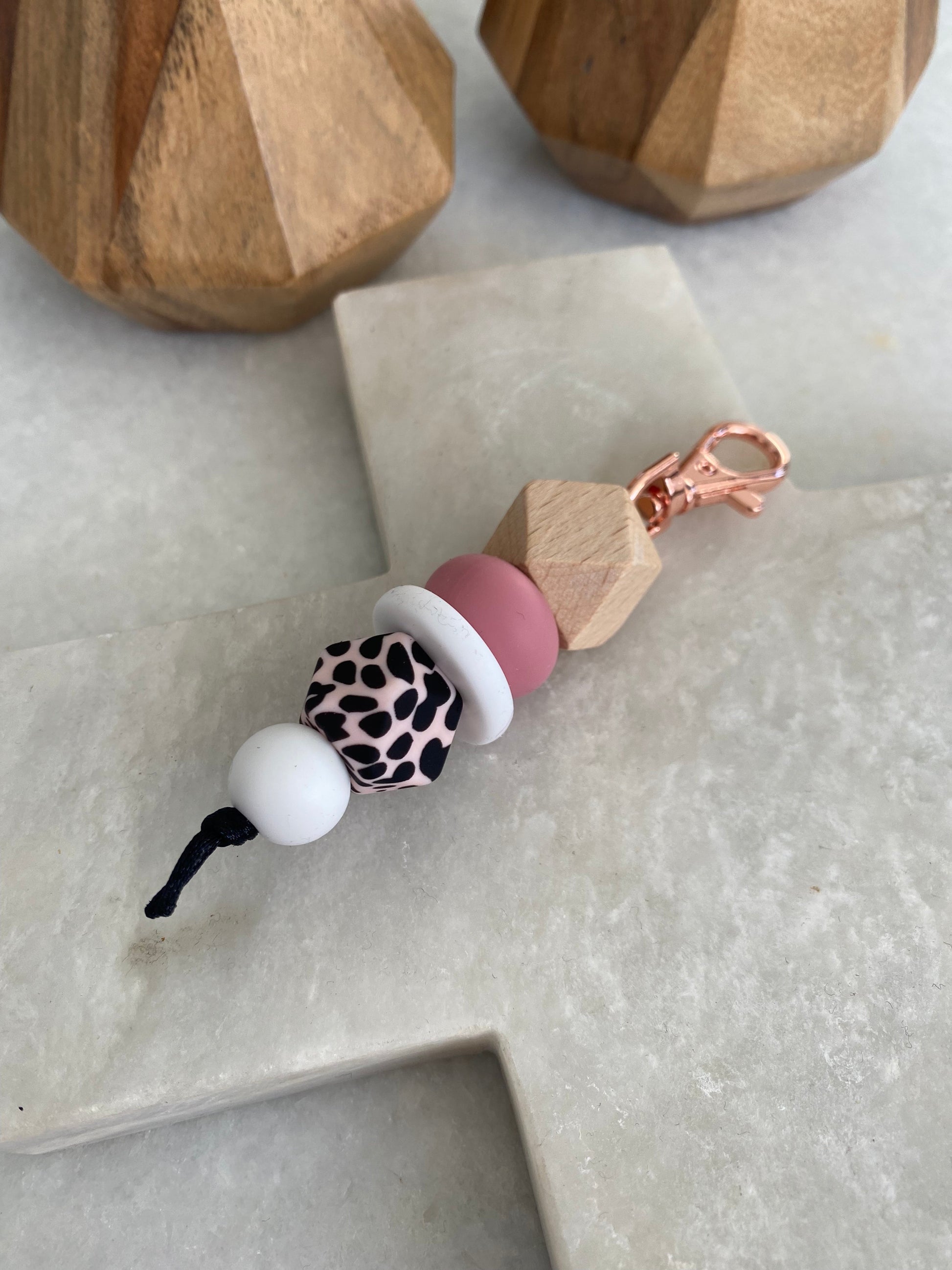 Pink Dotty Keyring